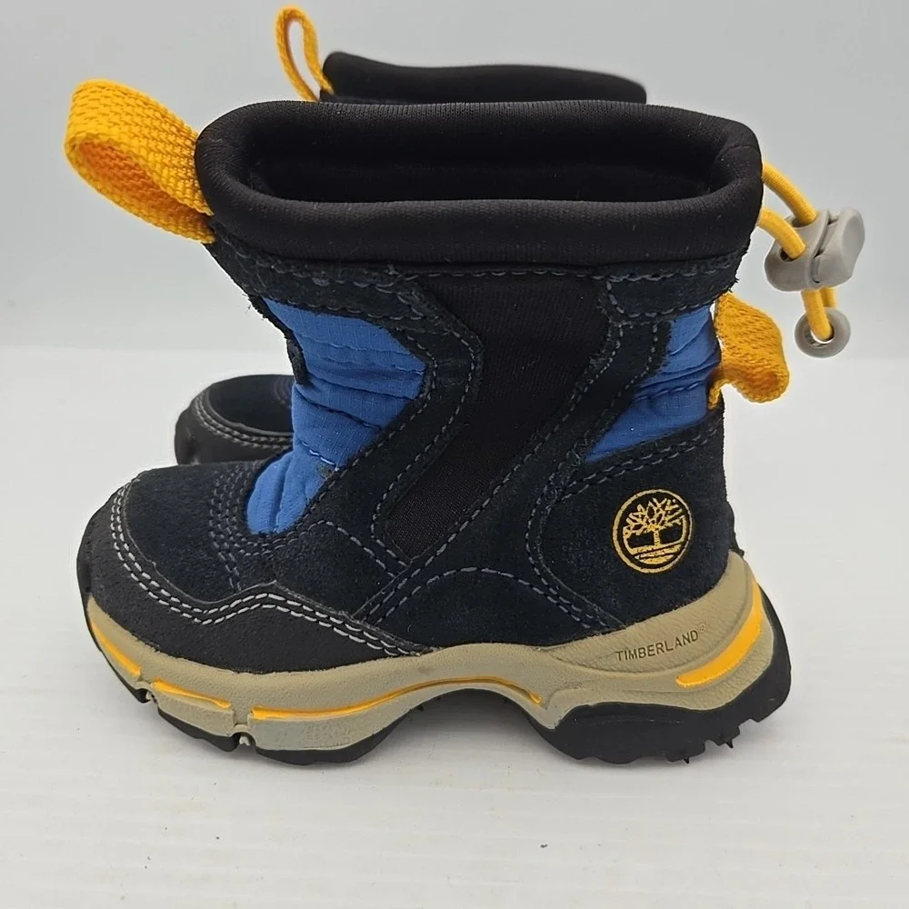TIMBERLAND Splash Blaster Boots Thermolite Toddler Size 4 Blue Black Slip On‎